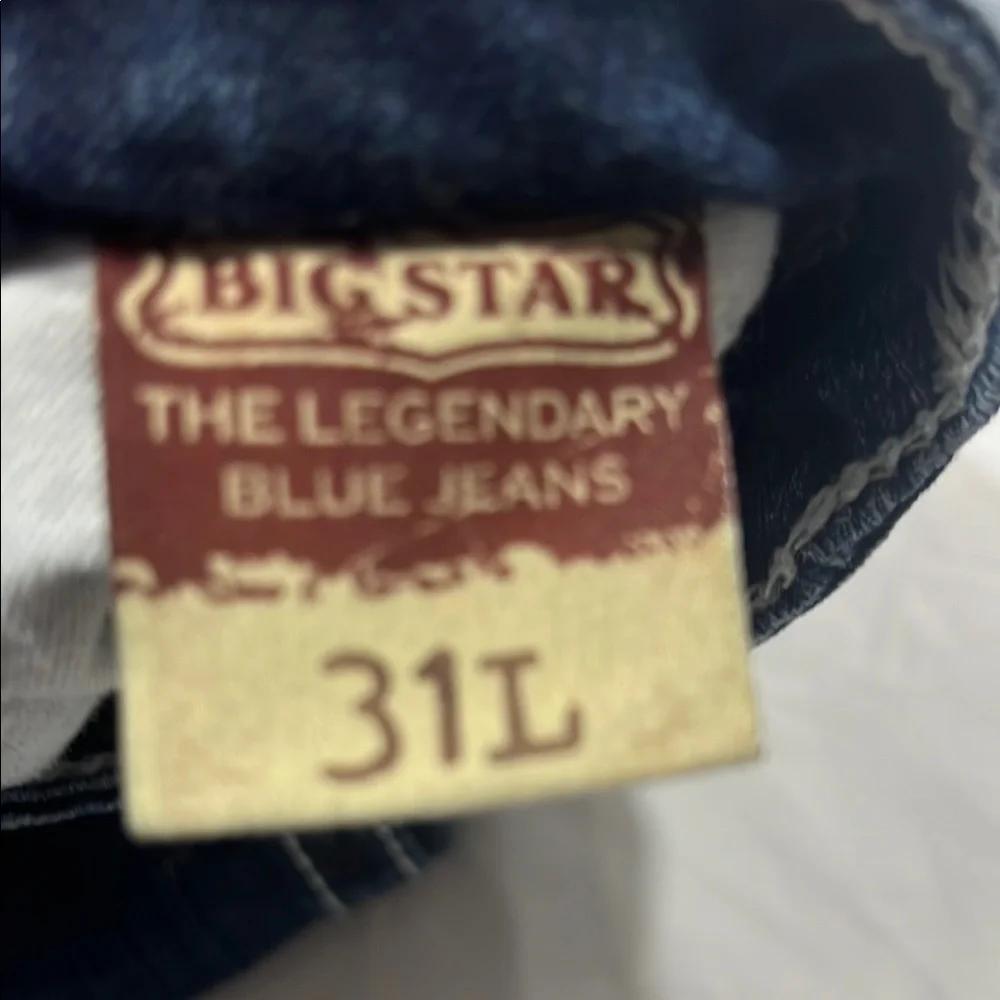 Big Star Blue Straight Leg Jeans with Faded Whiskering - Picture 3 of 9